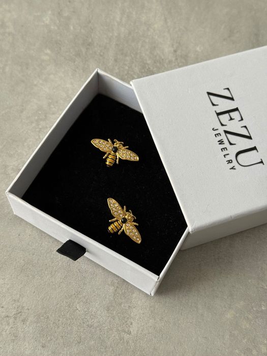 kolczyki pszczółki pszczoła Sztyfty Zezu jewelry owad