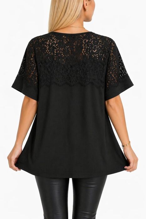 Elegancka bluzka plus size 48/50/52/54 koronka bawełna