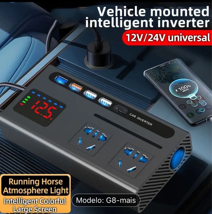 Mini INVERSOR DE CARRO 200W POTENTE