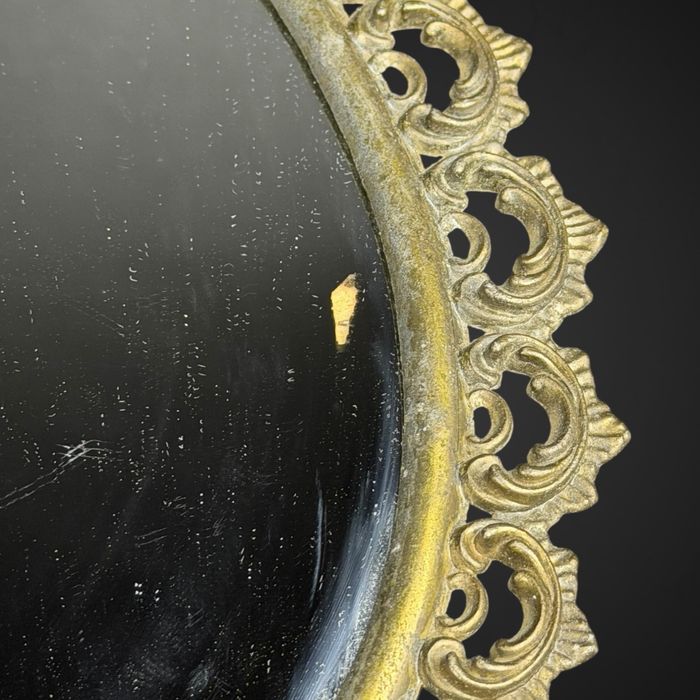 Lustro Ścienne w Złotej Ramie Rokoko Pałacowe mosiądz B61/021806