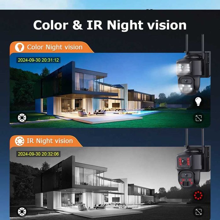 FOTOPUŁAPKA Kamera 8MP Dual GSM SIM SOLAR 4G PTZ podgląd na telefon