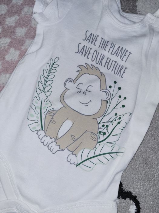Komplet 3 części body spodnie chustka małpka r. 74
