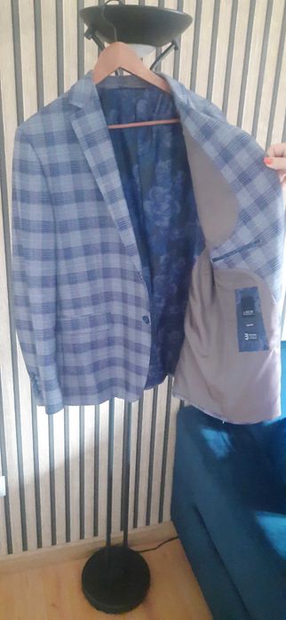 Marynarka męska w kratę - casual, firma LEGER 182/116