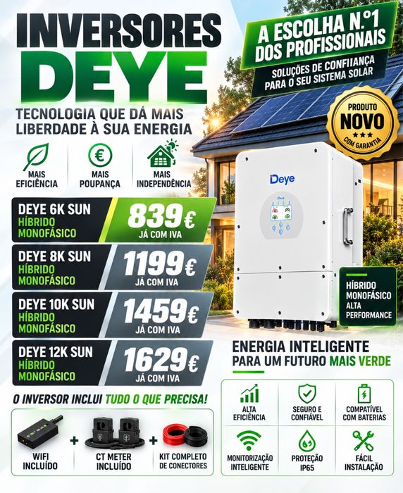 Inversores solares deye v-tac 6kw novos