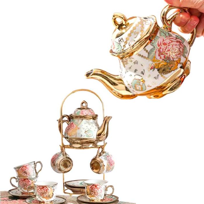 Conjunto para Chá/Café de Cerâmica com 19 Peças - NOVO