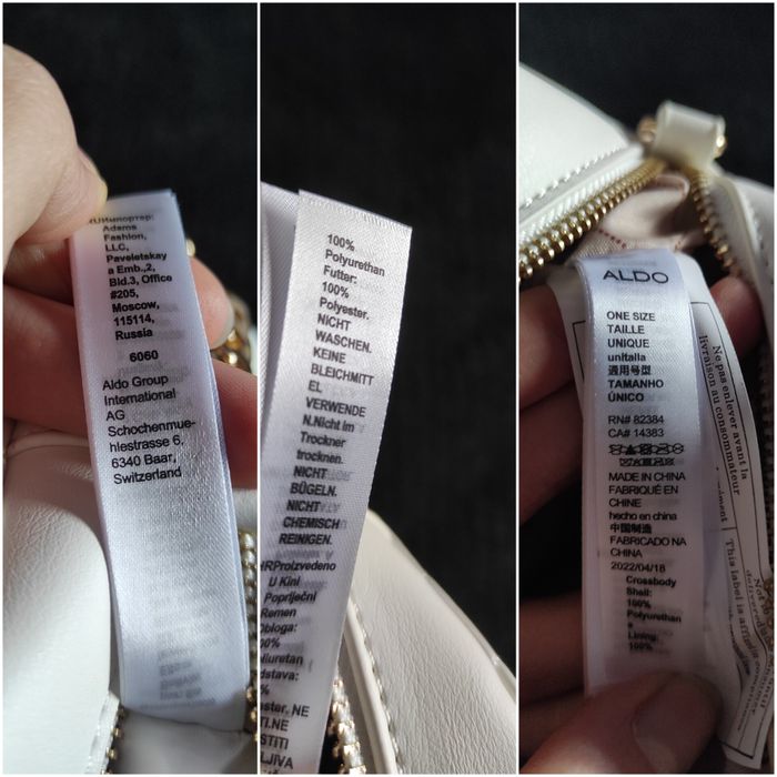 Torebka na ramię Aldo Wylamaena biała złoty łańcuch  18x23