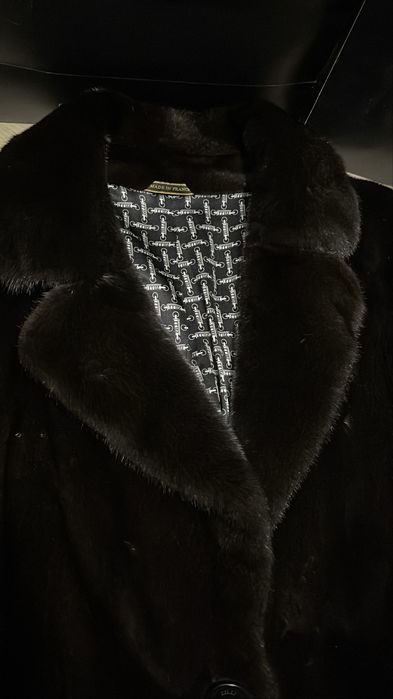 LUX  Франція  Шуба норкова ZILLI  BLACK glama р.50-54 довжина 125 см
