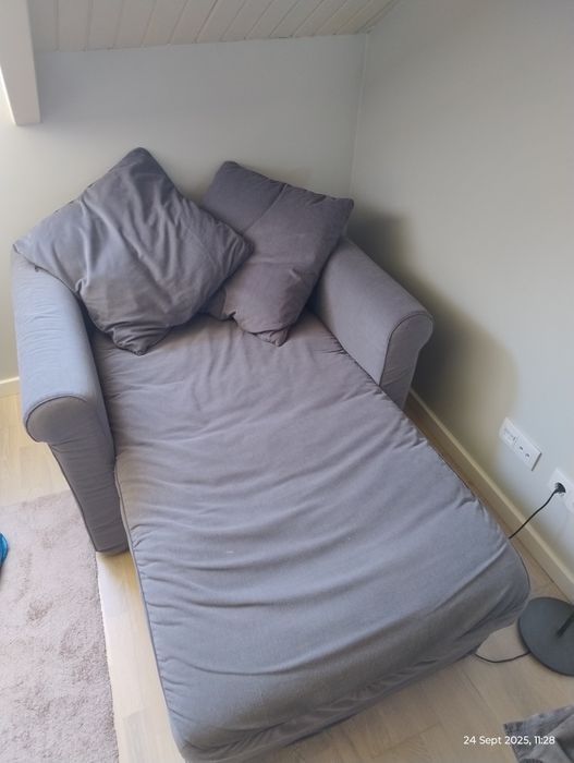 sofa chaise longue com arrumação ikea GRONLID, capa cinzenta