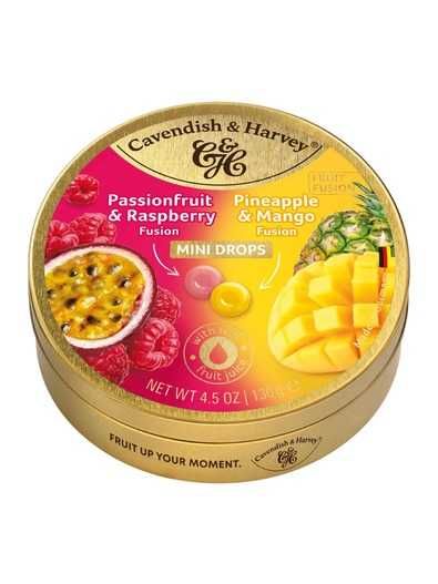 Cukierki dropsy PassionfrutRaspberry PineappleMango 130g Cavendish&Harvey