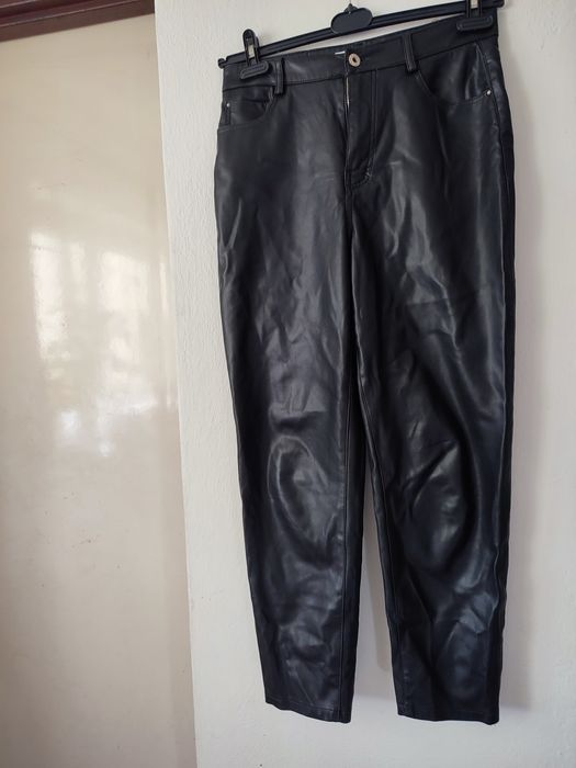 Spodnie mom jeans 38 skórzane