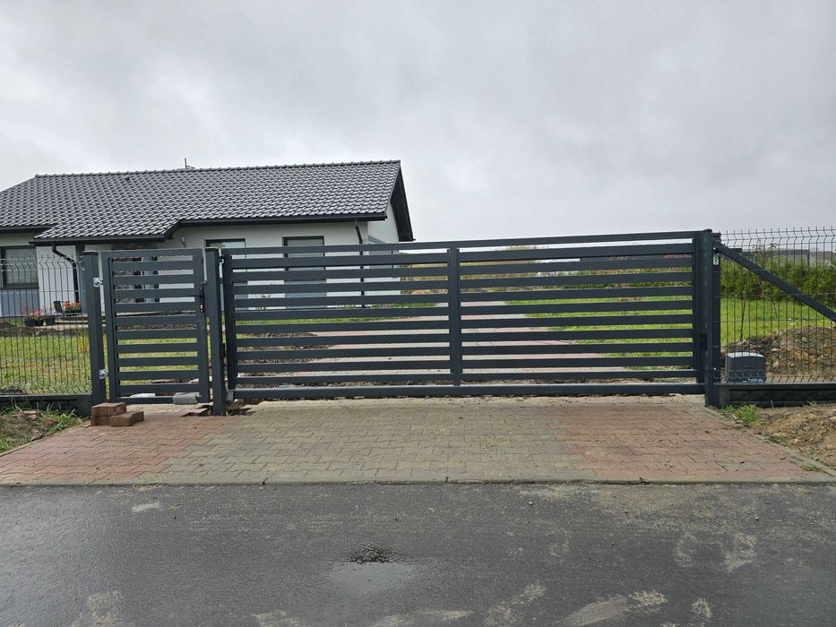 Brama dwuskrzydłowa palisadowa panelowa bramy dowolny kolor napęd