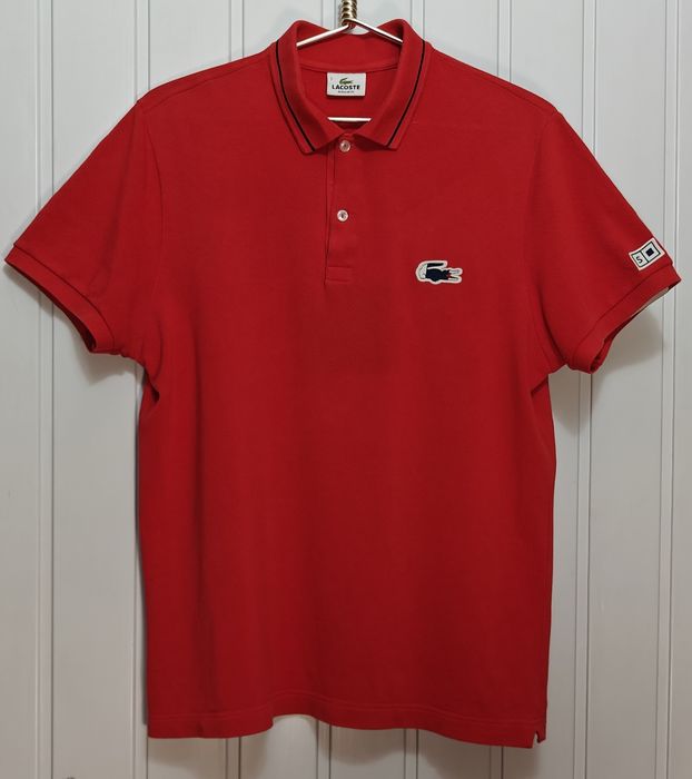Чоловіче поло Lacoste Regular Fit, червоне, розмір 5 / L(йде на М)