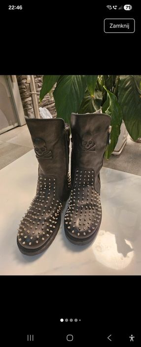 Włoskie buty skóra naturalna Philipp Plein.