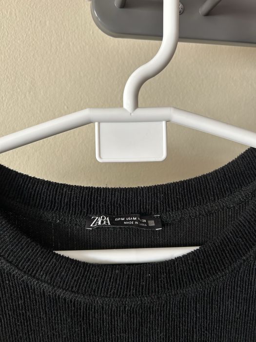 Camisola malha preta manga comprida Zara