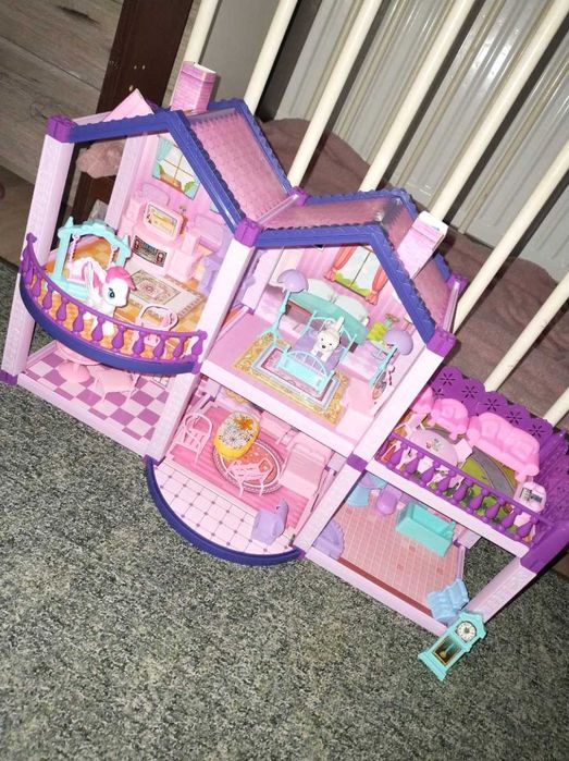 2w1 Mocny Domek Dla Lalek Kucyków Villa Mebelki Dla Dzieci