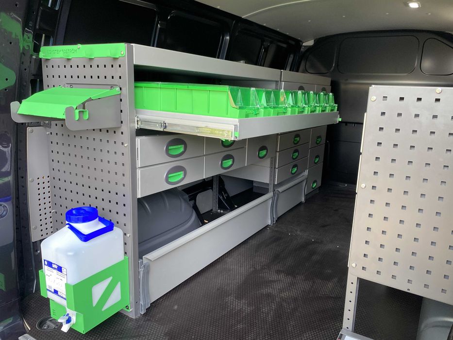 Zabudowa serwisowa warsztatowa regały bus szafki Master Ducato Crafter