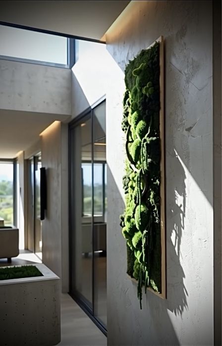 Panel z mchu zielone ściany mech chrobotek panele z mchu żywy mech