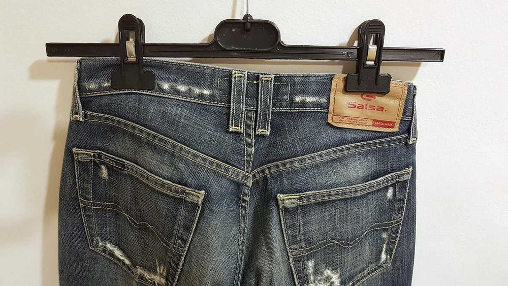 Par de calças de ganga Salsa 100% algodão boca de sino