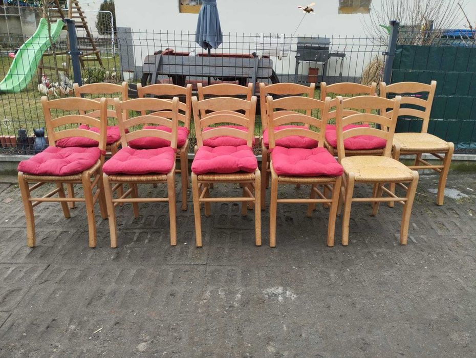 krzesło krzesła drewnianych komplet + poduszki z drewna drewniane bar
