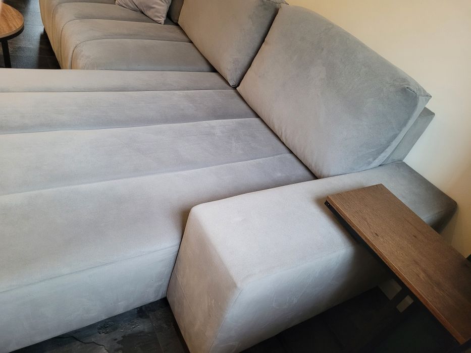 Narożnik velvet jasnoszary