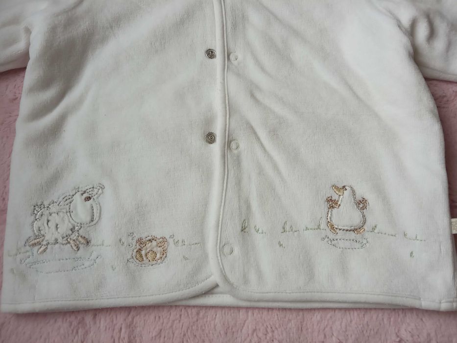 Bluzy dziewczęce, ciepłe, z weluru, 'pluszowego' polaru,r.74/80 Zestaw