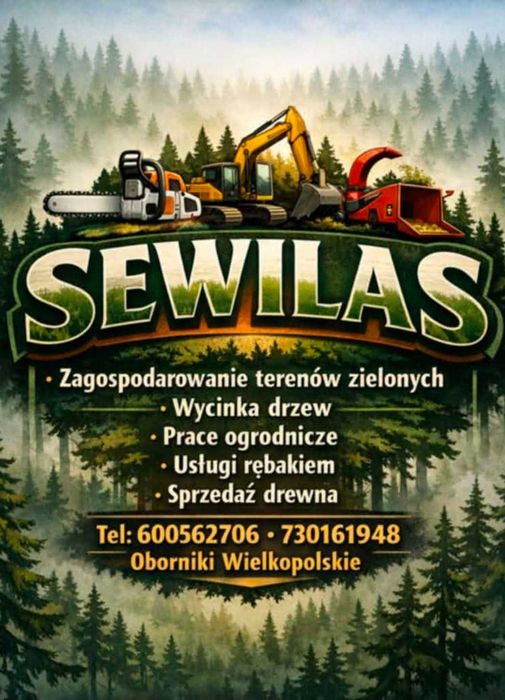 Usługi wycinek drzew, prace ogrodnicze.