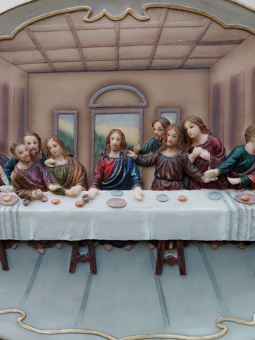 Quadro ultima ceia em marfinite