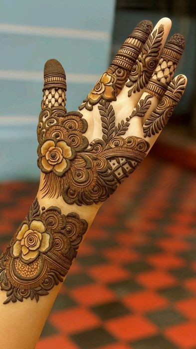 Mehndi design on hands