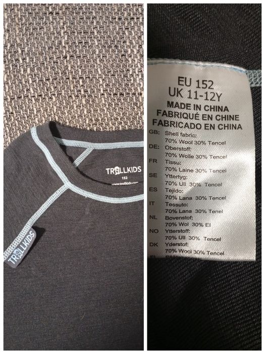 Дитяча термо кофта Trollkids Merino wool+ фліска. На 11-13 р., 152см