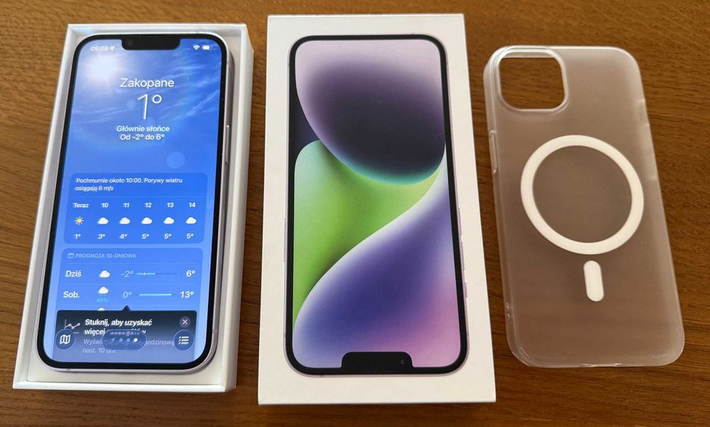 Apple iPhone 14 128GB e-sim USA fioletowy wizualnie stan jak nowy