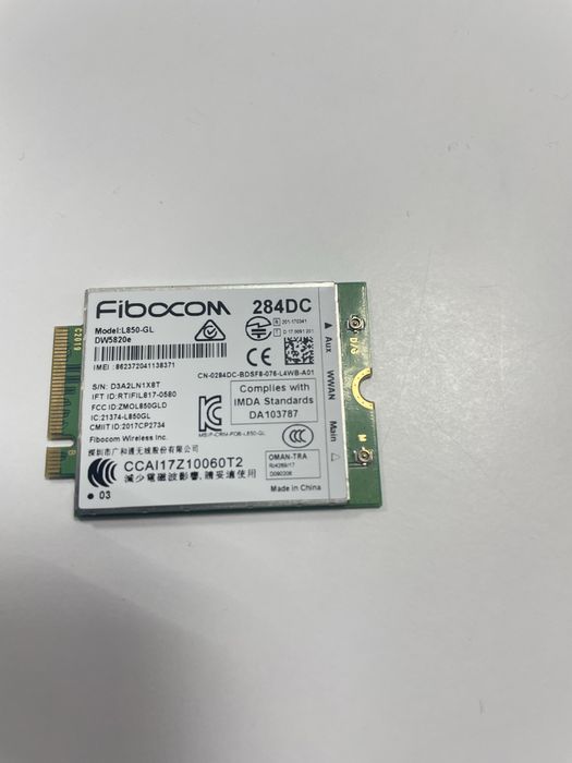 4G LTE Модем Fibocom L850-GL DW5820e для ноутбуків DELL