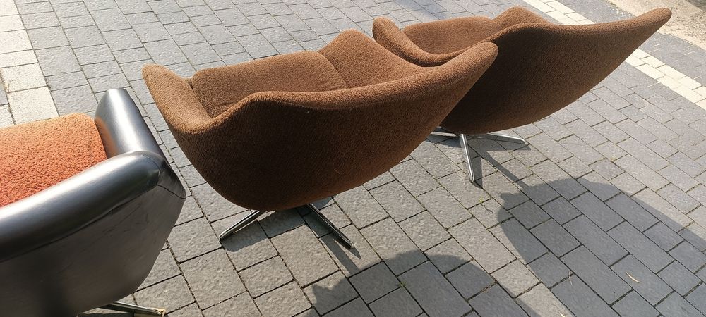 Fotele Obrotowe PRL Bauhaus DDR  PRL Obrotowe Muszelka 4 sztuki