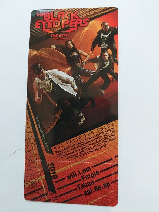 Pamiątkowy bilet na koncert BLACK EYED PEAS