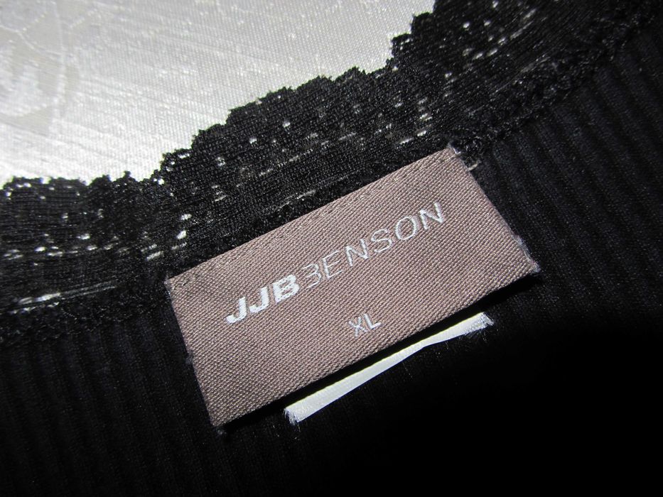 Шовковий боді Jjb Benson чорний комбідрес з мереживом в рубчик р. L-XL