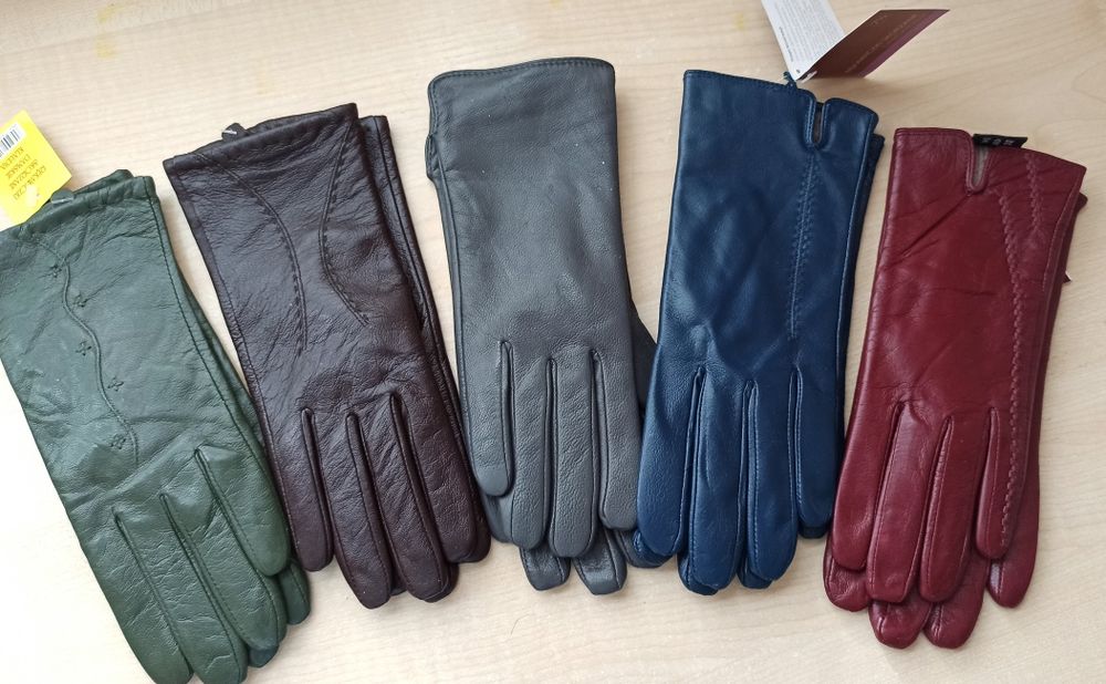 Жіночі шкіряні рукавички, різні кольори, для модних актуальних образів