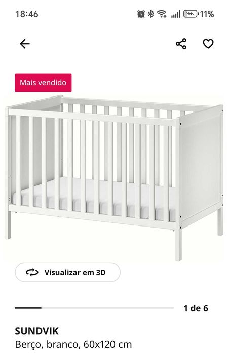 Berço de grades para bebé