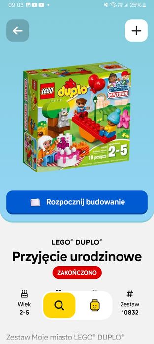 Lego duplo przyjęcie urodzinowe