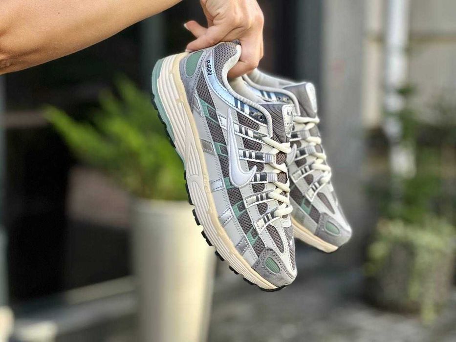 Кроссовки Жіночі Nike P6000  Flat Pewter/ Grey Beige Green/Кросівки Жіночі Найк p 6000