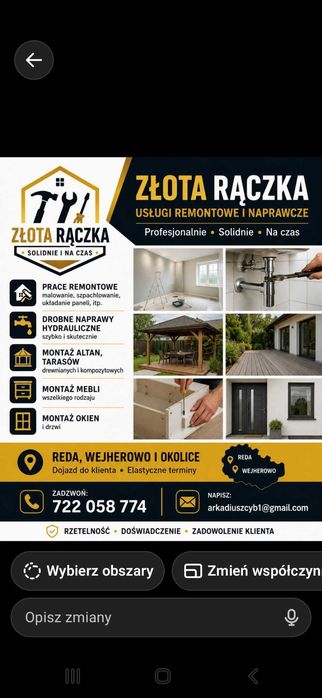 Złota rączka - drobne naprawy, remonty