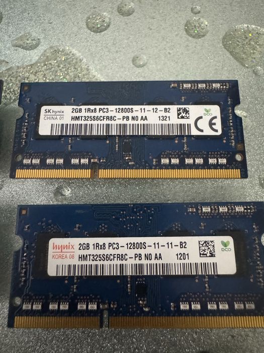 Оперативная память для ноутбука Hynix SoDIMM DDR3 2GB 1600 MHz (HMT325S6BFR8C-PBN ) 4 планки