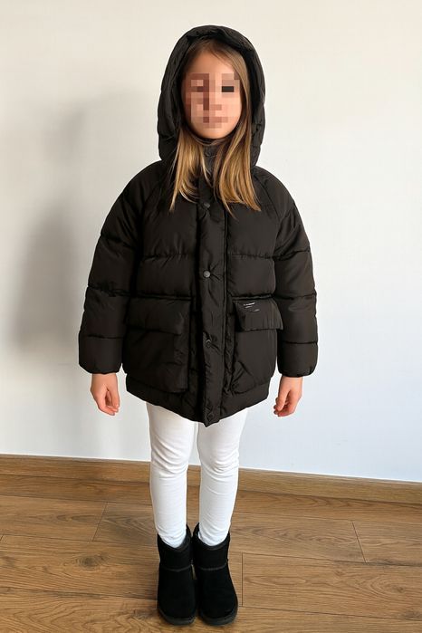 Kurtka puchowa zaraz zimowa r. 120 r. 122 dziewczynka chlopiec czarna