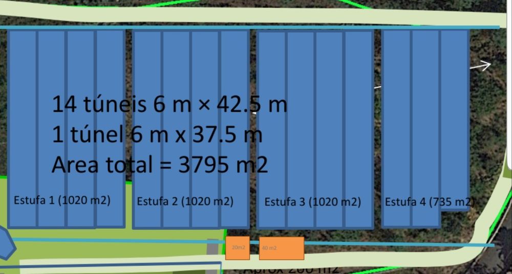 Estufas agrícolas com 4 túneis cada de 2020