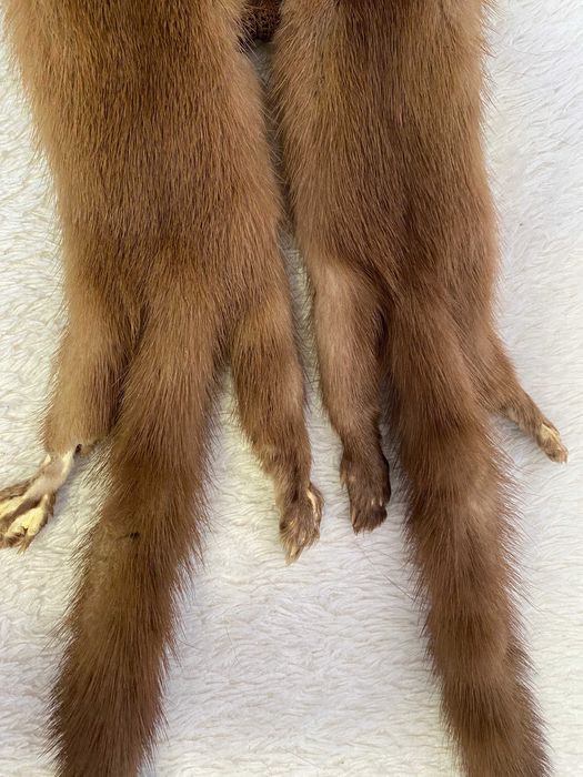 мех норки с лапками