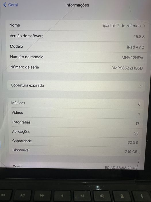 Ipad Air 2 com Teclado Logitech 32gb