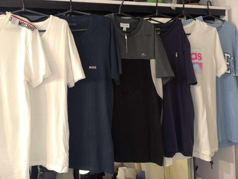Лот футболок  Moschino, Lacoste, Hugo Boss, Ralph Lauren, Dickies y2k  S,M