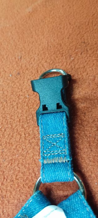 Jeansowa smycz oraz szelki dla psa lub kota