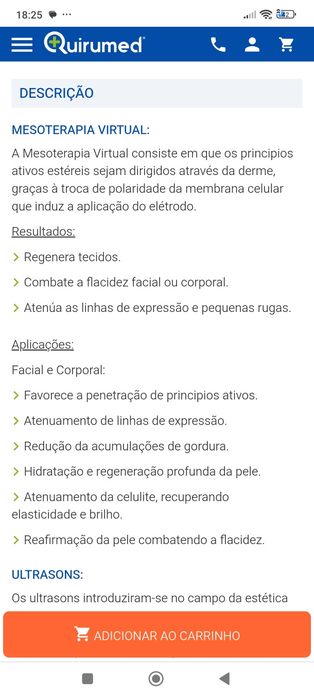 Aparelho de ultrassom e mesoterapia