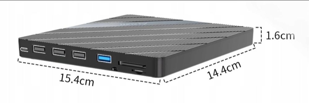 Zewnętrzny napęd CD DVD Gniazdo SD TF 4X USB Alxum do laptopa