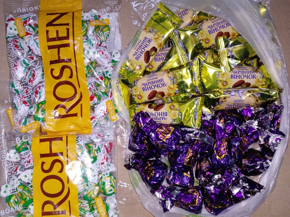 Конфеты одним лотом Веночек, Зоряне сяйво, Дюшес, Барбарис Roshen