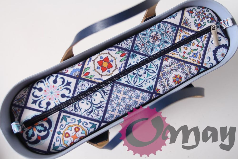 Granatowy organizer do OBAG STANDARD i OPASKA kafelki niebieskie OMAY